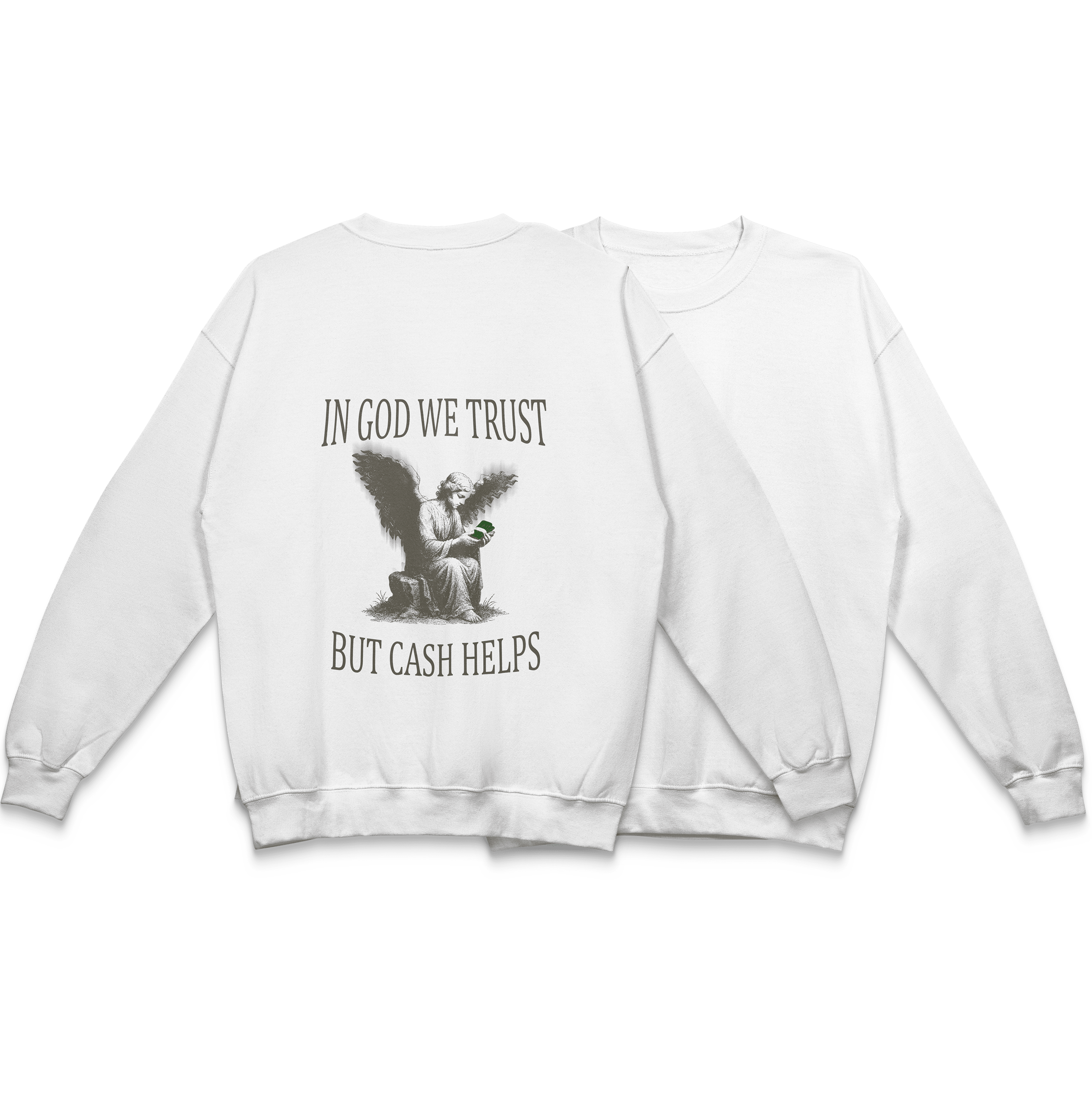 white, gildan, alb, tricou, cash, deductibil, front, back